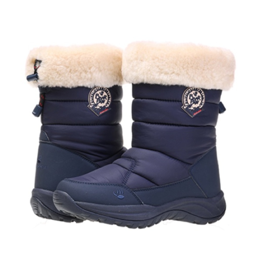 BearPaw Women’s Godetia Winter Boots Navy Wool Lined Rubber Sole Size 7